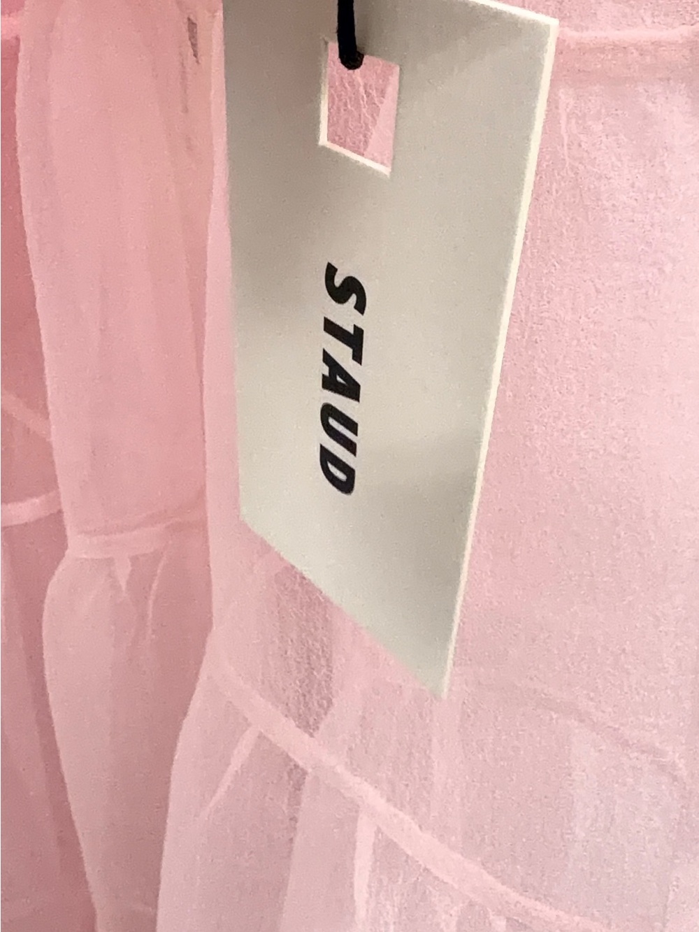 STAUD Pink Tiered Sheer Maxi Dress - Picture 4 of 4